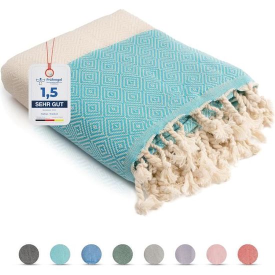 Fouta Serviette De Plage XXL Coton 100 X 180 Cm - Tissu De Hammam