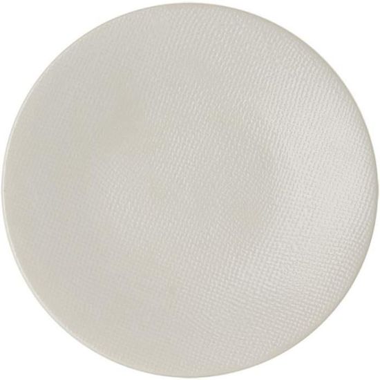 Assiettes Plates Vésuvio Blanc 27cm - Lot De 6, Design Relief, Lave-vaisselle Et Micro-ondable | Pour Quotidien Et Réceptions