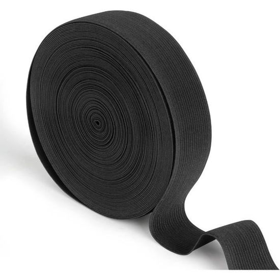 Bande élastique noire de 15 m de large Largeur 30 mm élastique
