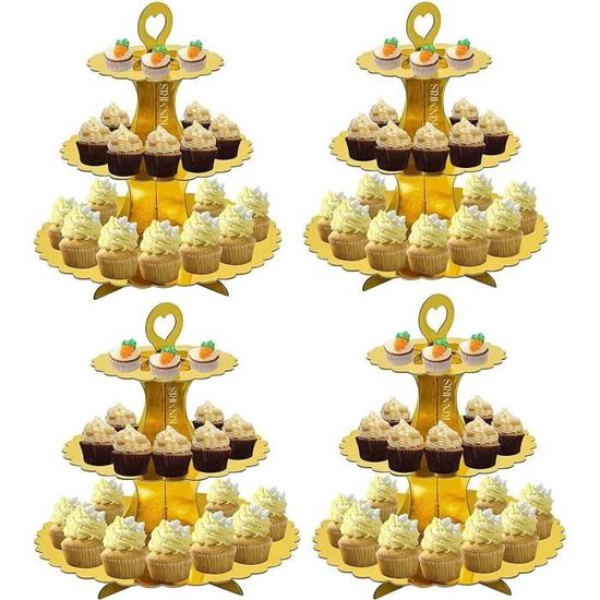 5 Supports à Gâteau Ronds En Carton Doré Miamex - 20cm Et 22cm, Pour Pâtisserie Et Décoration