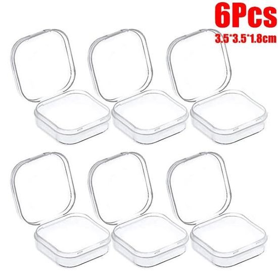BOITE A BIJOUX,B-6pcs--Petits Conteneurs En Plastique Transparent