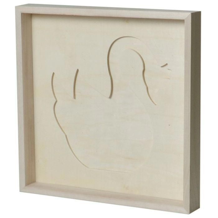 Cadre décoratif cygne 30 x 30 cm.