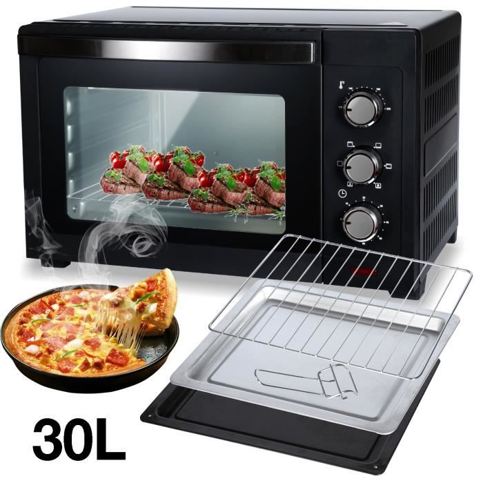 VINGO Mini four four à convection avec grille grill Four à pizza 30L 1600W Four à pizza rôtissoire