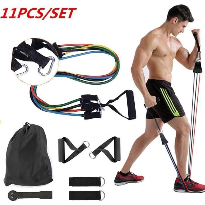 Bandes de Résistance Elastiques Musculation Bande de Résistance Elastique Set avec Bande d'exercice, Bandes de Résistance 11PCS