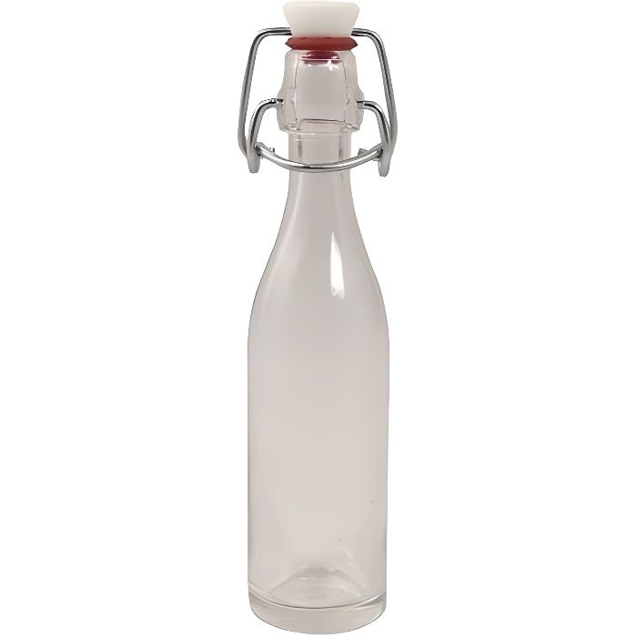 Mini Bouteille sirop 5 cl, avec fermeture mécanique, par lot de 10 mignonnettes.Originale, cette mignonnette en verre représente le