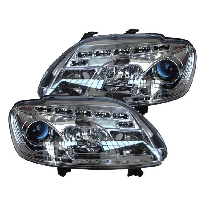 phares à LED diurnes, DragonLights, chrome TOURAN, 03-06 chrome pour: Volkswagen Touran 03-06