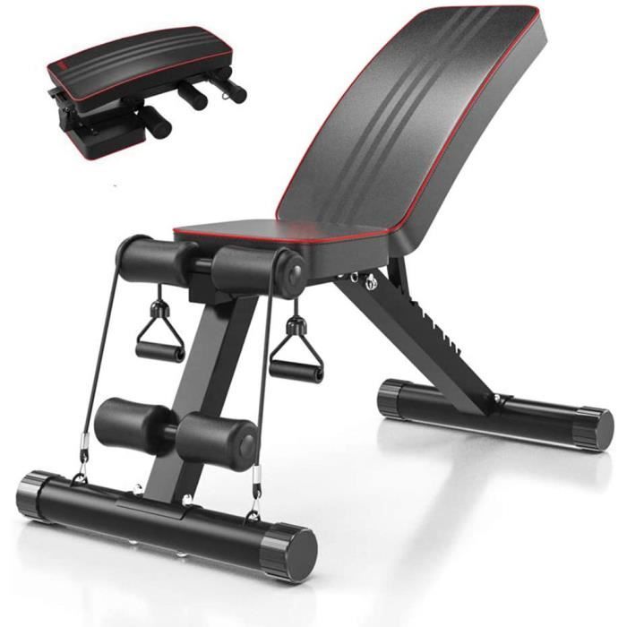 ouii-Chaise de fitness multifonctionnelle pour la maison, adaptée à l'exercice du corps entier, pliable à plat / inclinaison