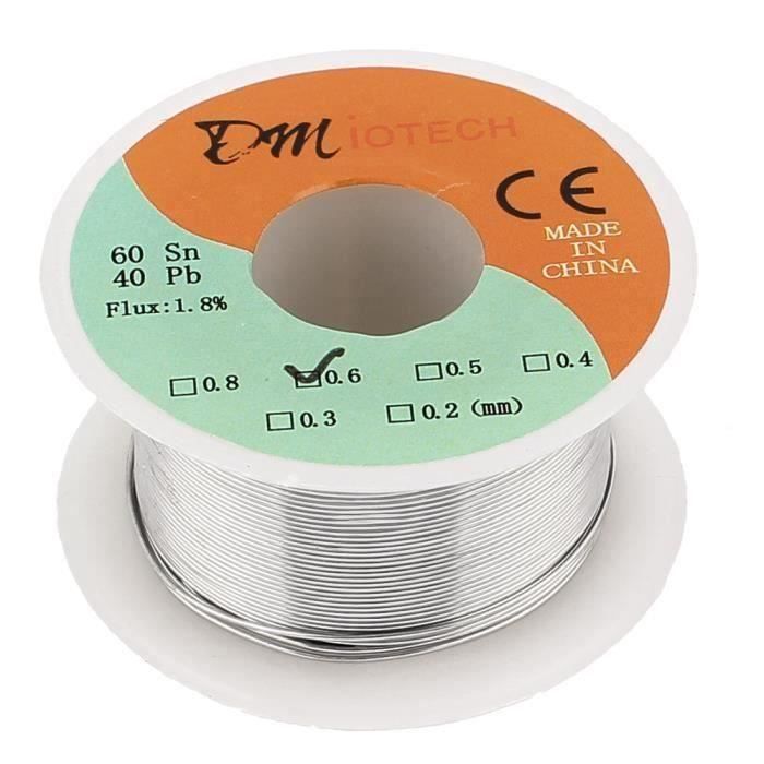 CABLE - FIL - GAINE sourcingmap® 0.6mm 35G 60-40 Colophane Noyau étain Câble Rouleau Soudure Fil De Soudure Bout0109-18D-18431