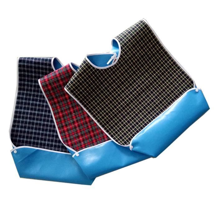 3pcs étanche Adulte Repas Bavette Protecteur Lavable Vetement Tablier