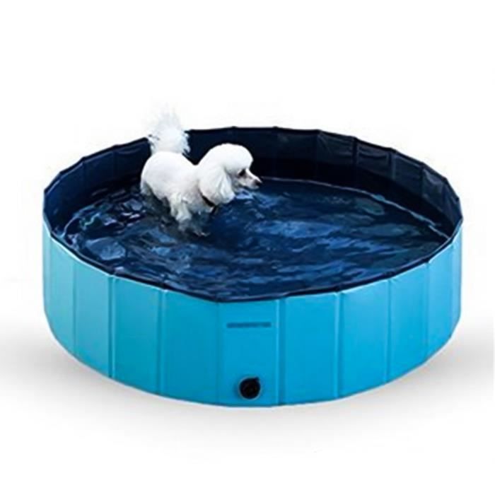 Baignoire PVC piscine pliable pour animaux de compagnie baignoire pour le chien/chat 30*10 cm bleu