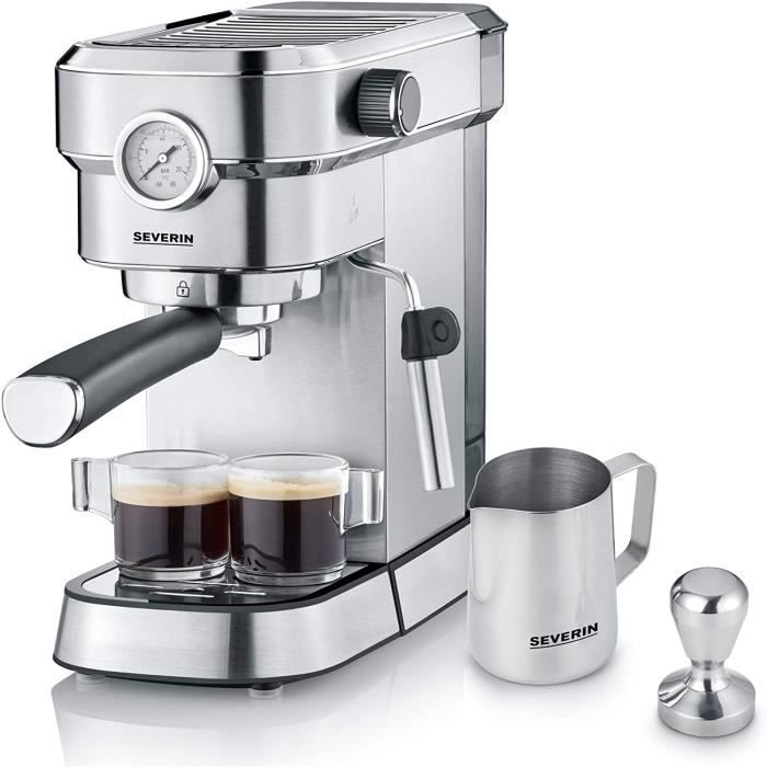 CAFETIERE SEVERIN Cafetiegravere Expresso Espresa Plus inclus set professionnel de barista 1 350W 11 L inox brosseacutenoir KA 5751