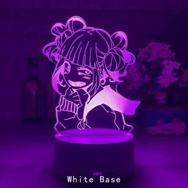 Couleur blanche Couleur 7 couleur pas de télécommande Lampe à l'Effigie de My Hero Academia Himiko Toga en 3D