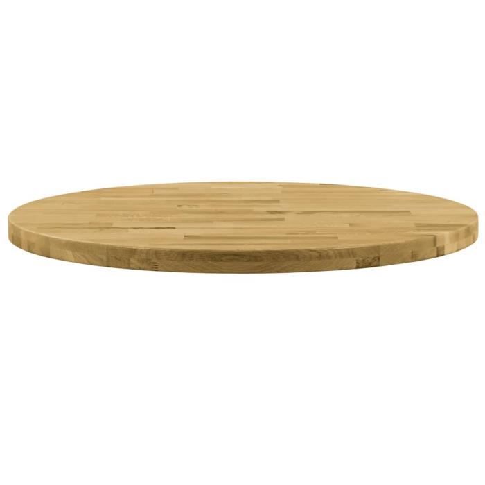 Le meilleur* -705488- Plateau Pour Table - Dessus de table Bois de chêne massif Rond 44 mm 400 mm Plateau Pour Table