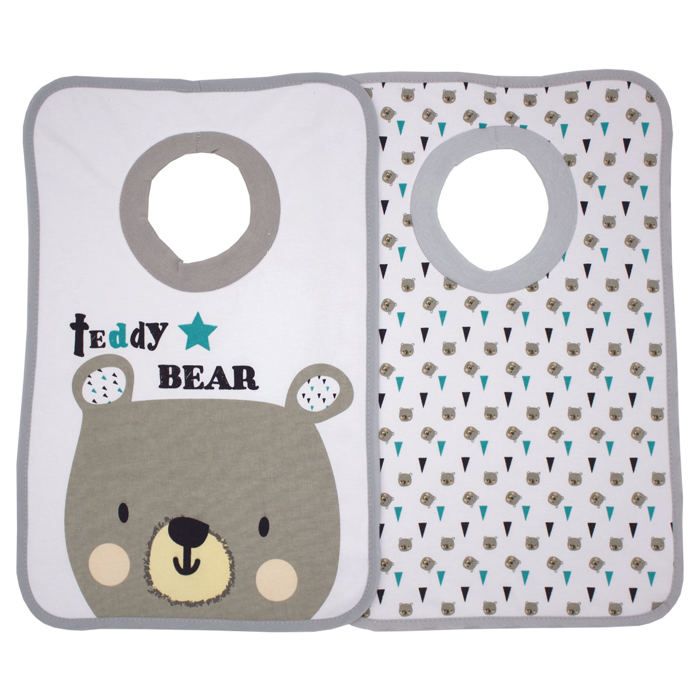 Lot de 2 bavoirs passe-tête Teddy Bear 6 mois