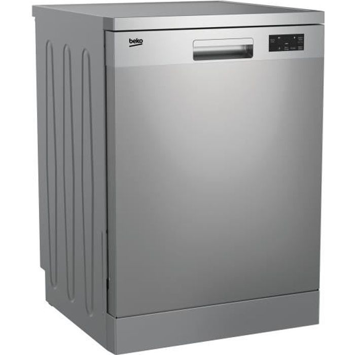Beko DFN16420X, Autonome, Acier inoxydable, Taille maximum (60 cm), Noir, boutons, LCD
