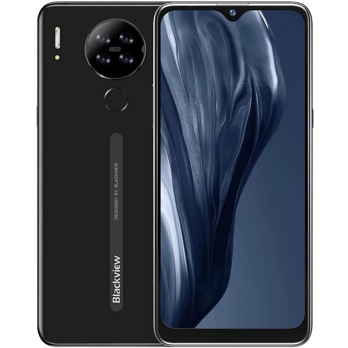 Blackview A80S 4Go + 64Go Smartphone 4G 6.22 Pouces Écran Octa Core Android 10.0 Téléphone portable Débloqué GPS 13MP Caméra - Noir
