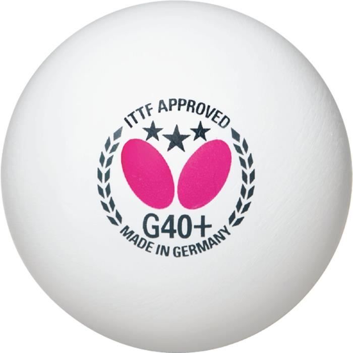 Butterfly 3 Star G40+ Ping-Pong Balle 3 pièces Blanc