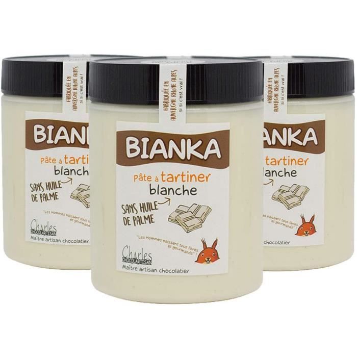 Lot de 3 pots pâtes à tartiner chocolat blanc Bianka - 3x570 g