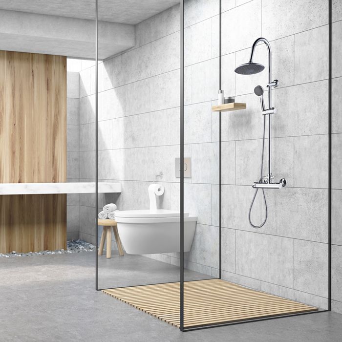 Epice colonne de douche avec mitigeur mécanique Essebagno chromée