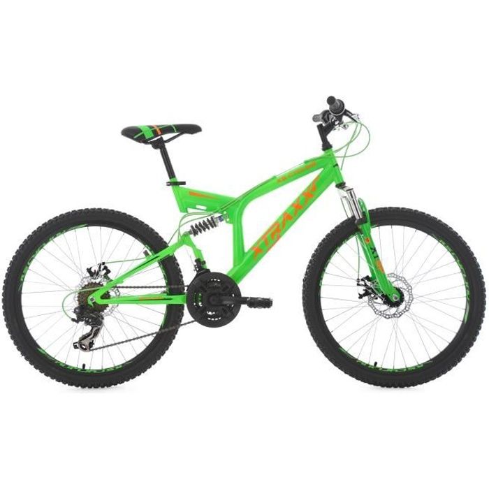 VTT tout suspendu Xtraxx 24'' vert-orange TC 43 cm KS Cycling
