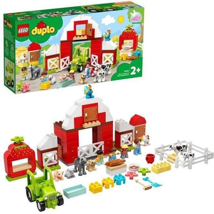 SHOT CASE - LEGO 10952 DUPLO Town La Grange, Le Tracteur et Les Animaux de la Ferme Jouet avec Figurines pour Enfant de 2 Ans et +