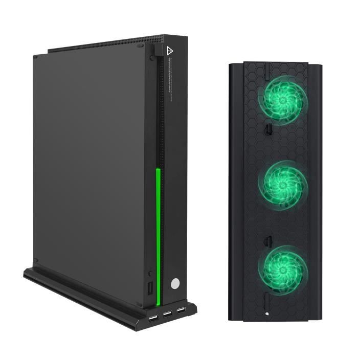 Support de refroidissement vertical antidérapant avec 3 ventilateurs et 3 ports USB et décoration de bar lumineux Pour Xbox One X