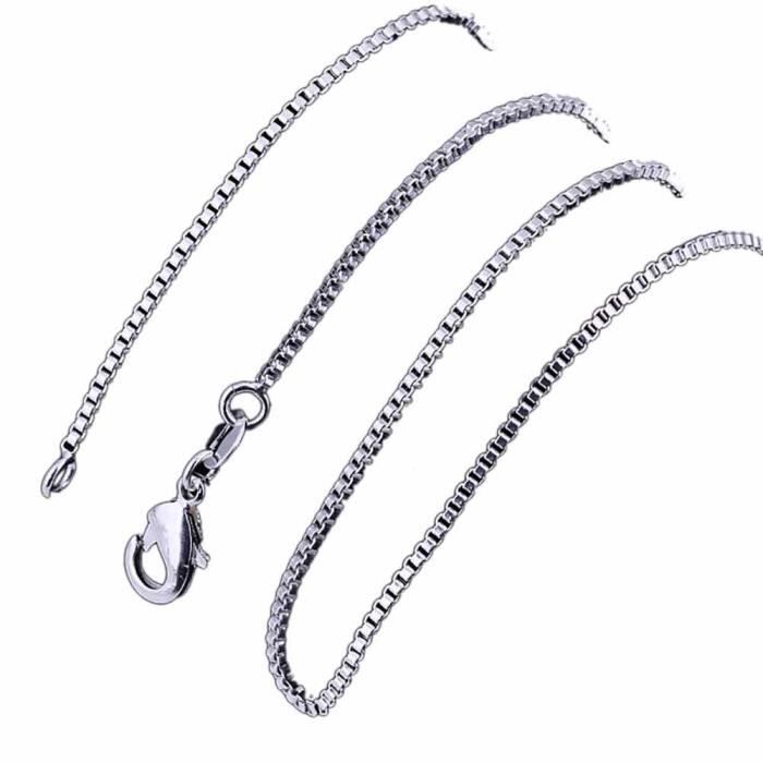 Chaîne pour collier Argenté argent sterling 925/00 Bijou fantaisie haut de gamme Vénitienne 1mm 45cm Femme Argenté wz-CH0027