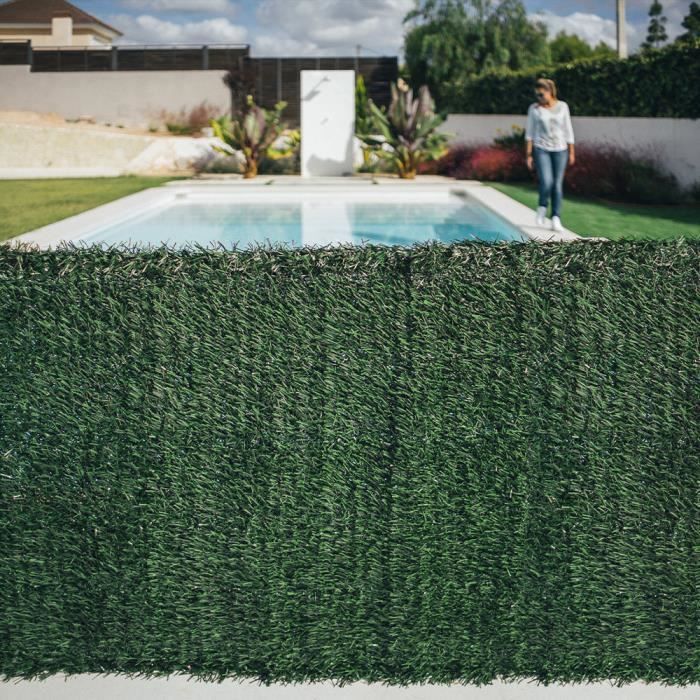 Haie de jardin modele artificielle - Vert - PVC - 1 M X 3 m