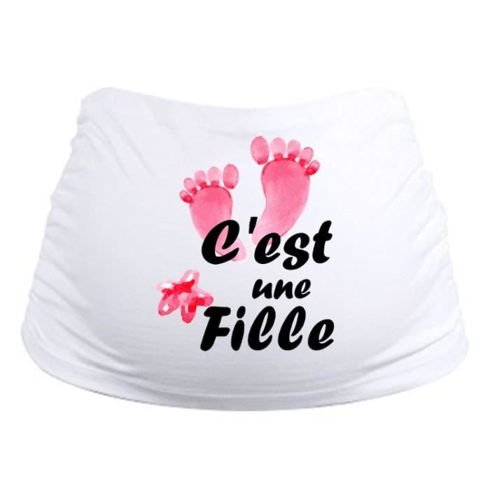 Bandeau de grossesse personnalisable, ceinture de grossesse c'est une fille ! idée cadeau annonce !