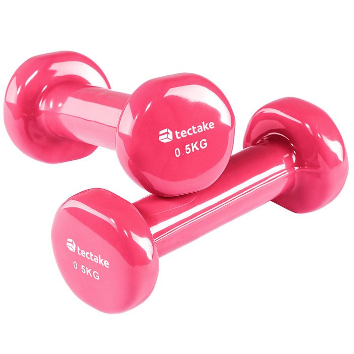 TECTAKE 2 Haltères de Musculation 0,5 kg en Vinyle Rose