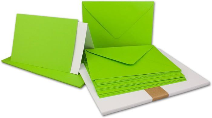 FarbenFroh Set 25 Biglietti Piega Con Buste – DIN A7 (10,5x7,4 Cm), Carta 240g, Bianco Naturale, Buste Vaniglia, Fai Da Te