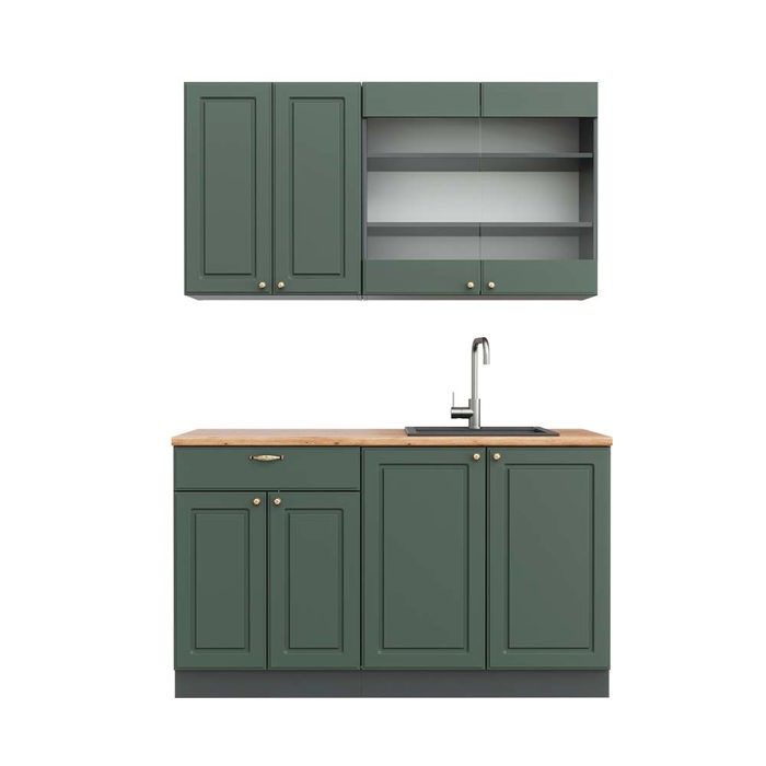 Vicco Cuisine Fame-Line, Vert et or campagne/anthracite, 235cm , PT