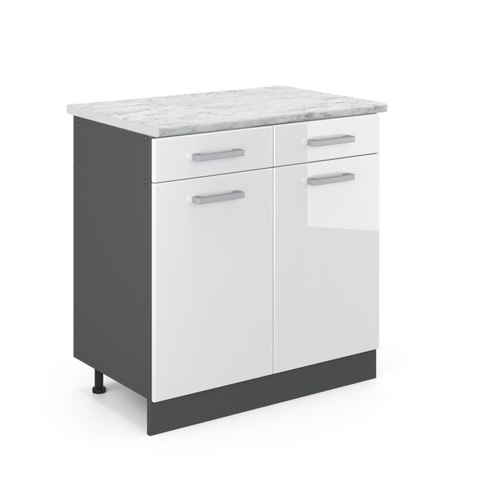 Meuble cuisine R-Line 80cm PT Marbre Blanc Haute brillance/Anthracite Vicco 46824 Meuble cuisine R-Line 80cm PT Marbre Blanc Haute brillance/Anthracite Vicco 46824