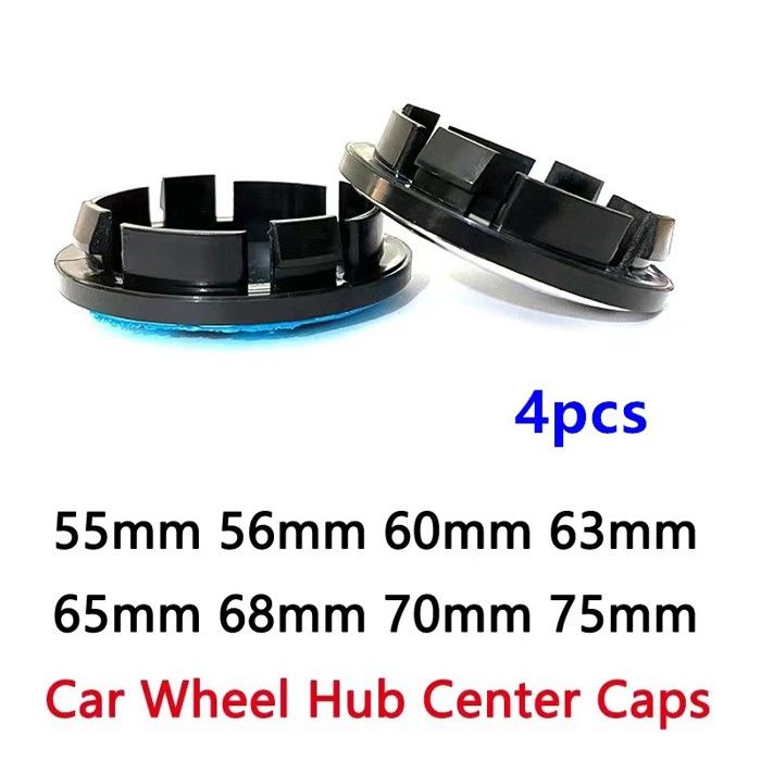 Cache De Roue Lot de 4 cache-moyeux de roue noirs 55, 56 mm, 60 mm, 63, 65 mm, 68, 70 ...