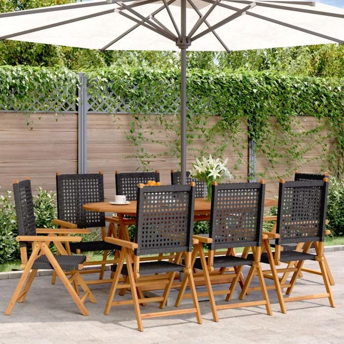 vidaXL 2 pcs Chaises inclinables de jardin Plastique - vue 10