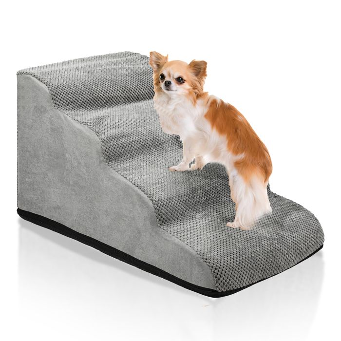 Comparer les prix de Tubiaz Escalier pour Animaux à 4 Marches en Mousse Haute Densité Rampe pour Chien/Chat Antidérapant PONT - ESCALIER