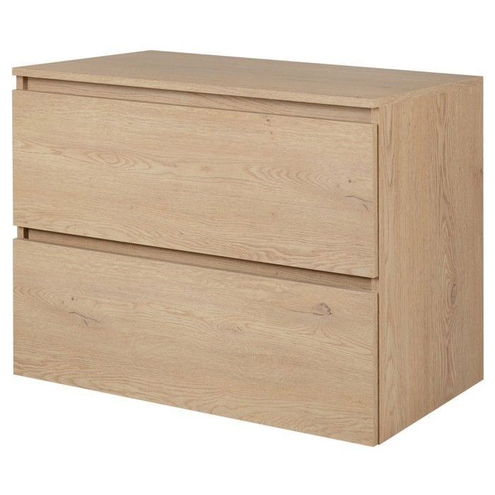 Meuble de salle de bain suspendu sous vasque avec plan SIMPLE - chêne clair - 80 cm Meuble de salle de bain suspendu sous vasque avec plan SIMPLE - chêne clair - 80 cm
