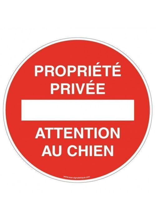 Plaque de porte Attention au chien - Sticker ou plaque alu adhésive