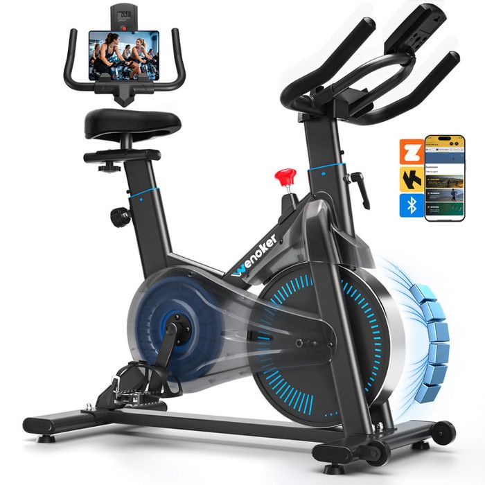 Vélo dAppartement avec APP - Silencieux avec Résistance Magnétique Réglable - Ecran LCD - Pour Entraînement Cardio – Capacité160KG