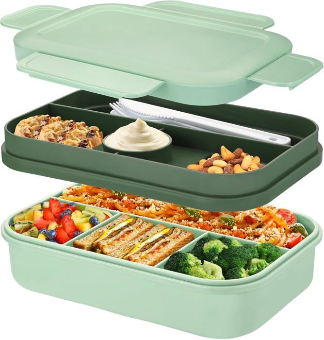 NEUF-Lunch Box 1.5L 2 couches Récipient pour aliments Portable étanche
