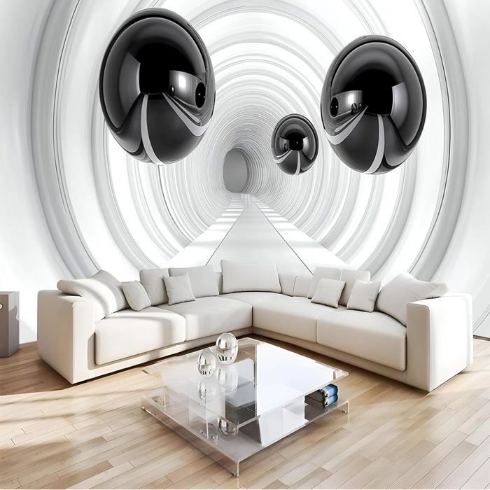 Papier Peint Panoramique 3D Soie, Tunnel Blanc300W × 210H cm Murales ...