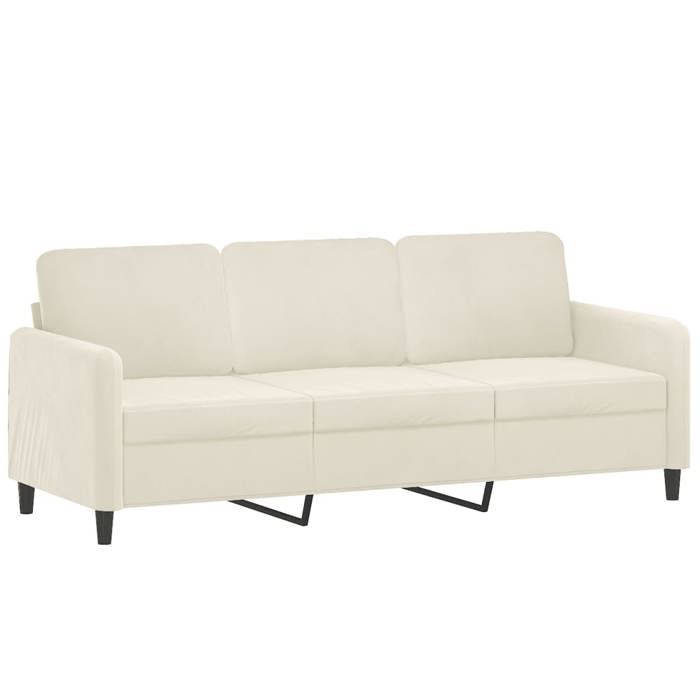 LMT - TOP@Canapé à 3 places - Design accrocheur - Sofa 2/3 personnes Classique - Crème 180 cm Velours CC66304