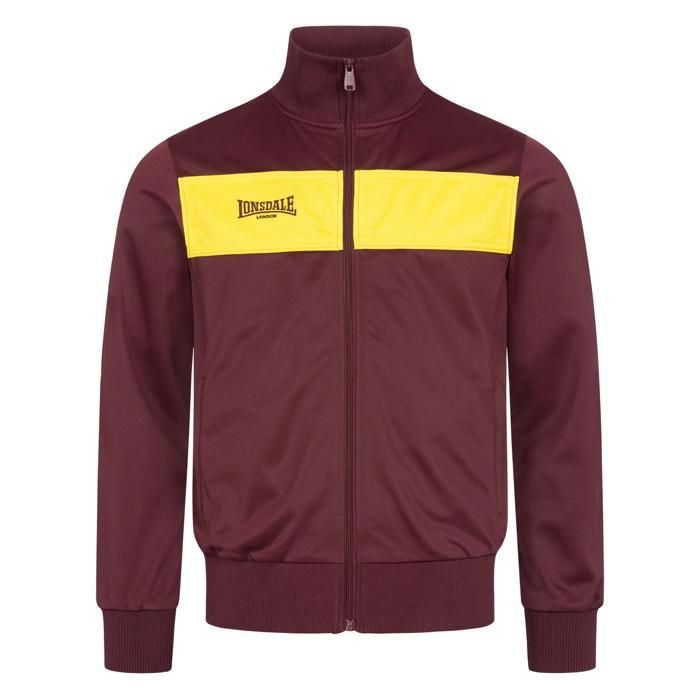 Veste de survêtement Lonsdale Alnwick - oxblood/yellow