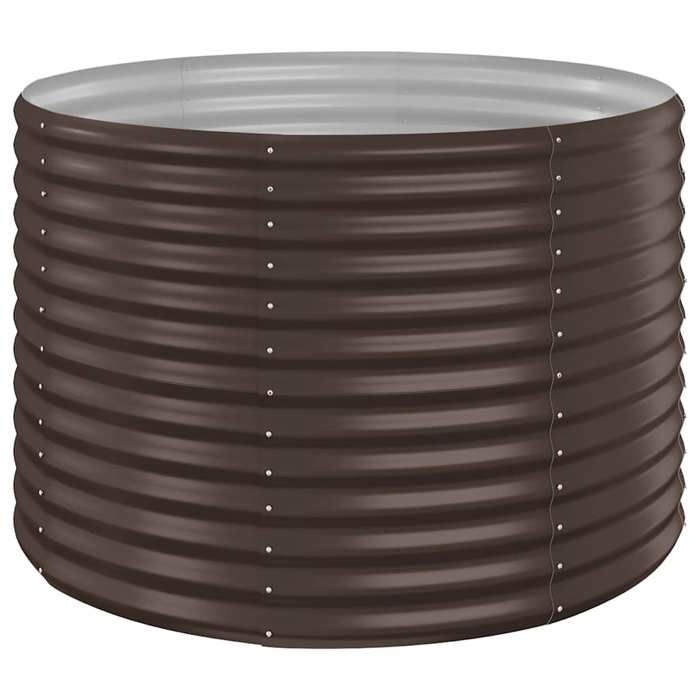 RUIG - NEUF JARDINIERE - BAC A FLEUR Jardinière de jardin Acier enduit de poudre 100x100x68cm Marron CL24165