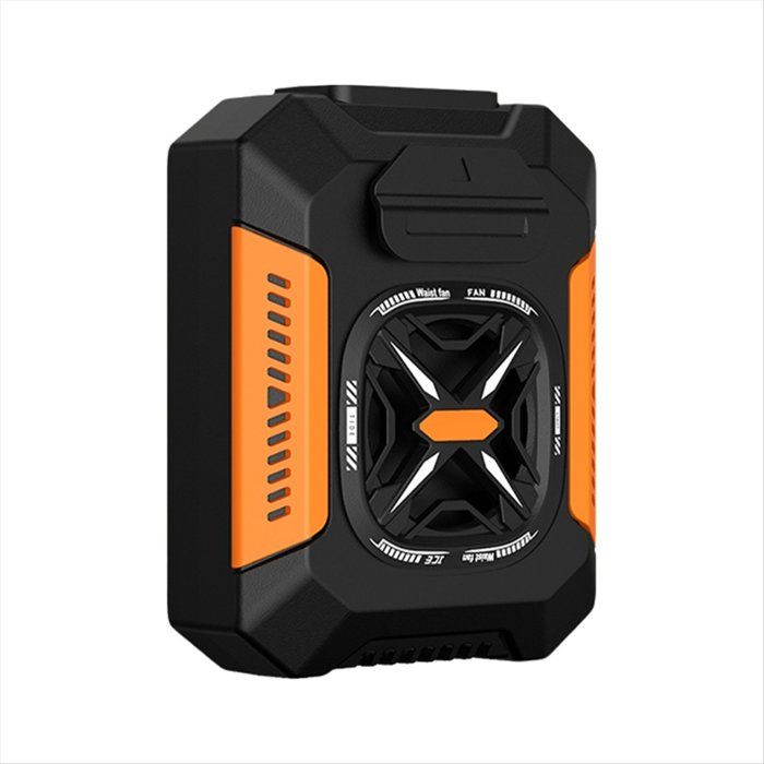 Ventilateur de Taille Portable Mini Ventilateur à Clip Rechargeable par USB Ventilateur de Ceinture Portable Sans Fil Orange - Sodial