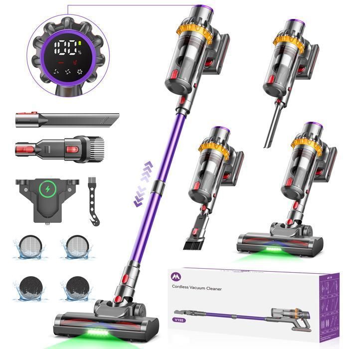 Aspirateur Balai sans Fil - MAUOKE - V15S - 750W - 75Kpa - 70 Min Autonomie - Filtration HEPA - Mauoke