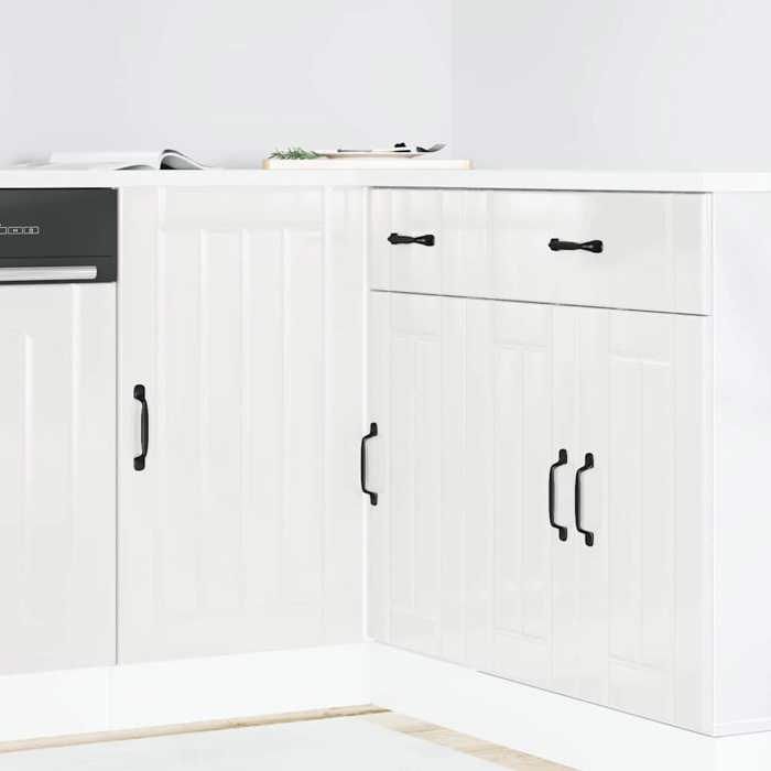 Meuble bas dévier 1 pc Cabinet cuisine « Lucca » Bois dingénierie blanc brillant 86x46x81.5 cm A13879