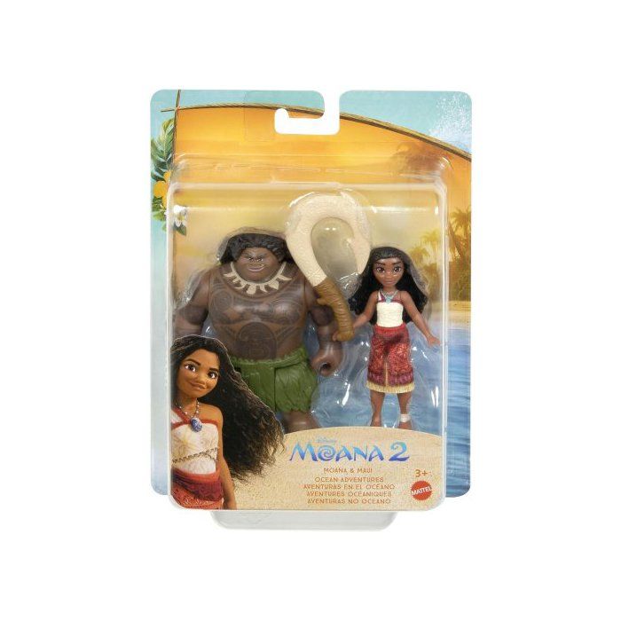 Coffret Vaiana 2 : Poupée Vaiana et Maui + 1 accessoire - Poupée 9 cm - Disney Princesse Jouet Fille + Carte