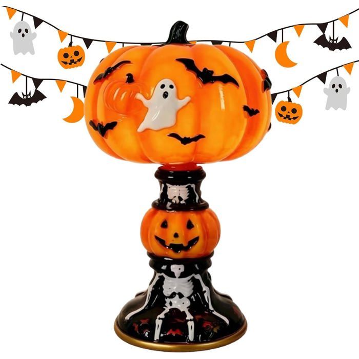 Lampe de nuit dHalloween gothique en résine centre de table citrouille alimenté par USB