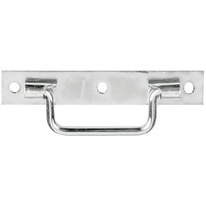 Poignée platine bouts carrés l140mm zingué blanc